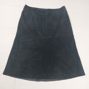 Mark Alan Leather Skirt Size Small Black Lined Perforated Suede Leather